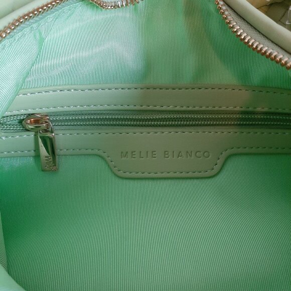 Melie Bianco Brigitte Woven Light Yellow Green Vegan Leather Bag - Picture 8 of 12